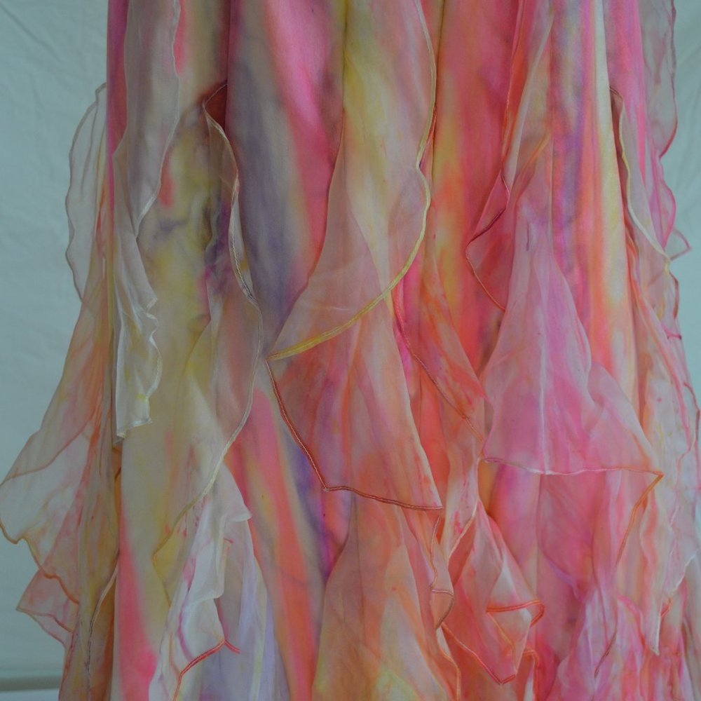 New Bohemian Prom Wedding Dress formal Gala Gown Pink yellow orange purple 6 8 M - Picture 11 of 16